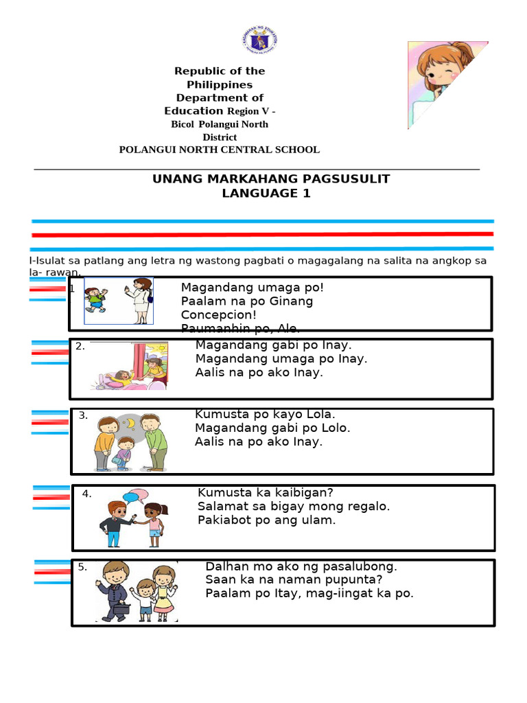 1st PT LANGUAGE | PDF