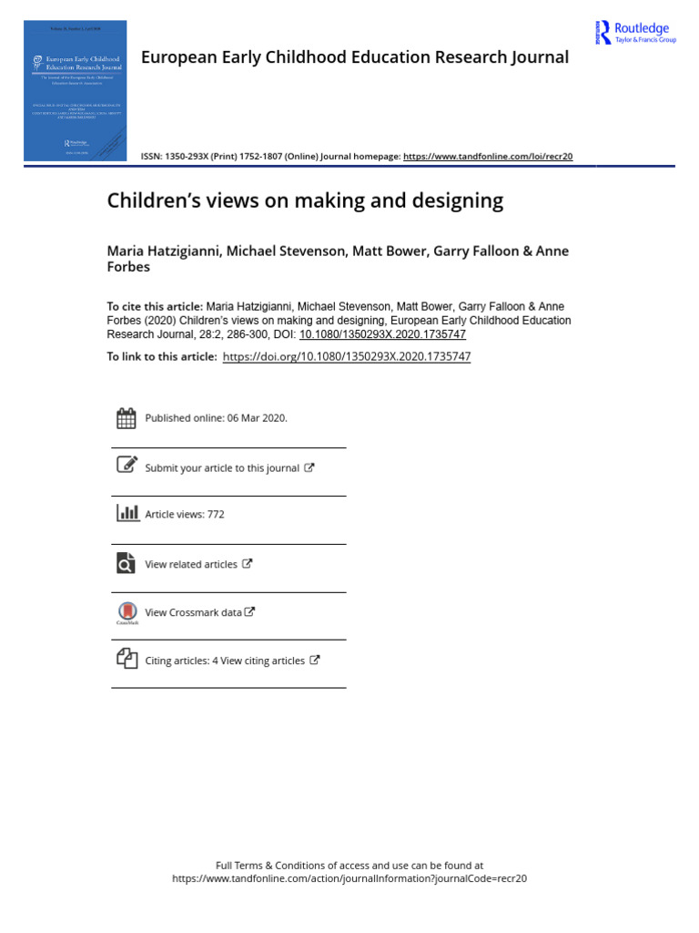Children S Views On Making and Designing | PDF | Cognition