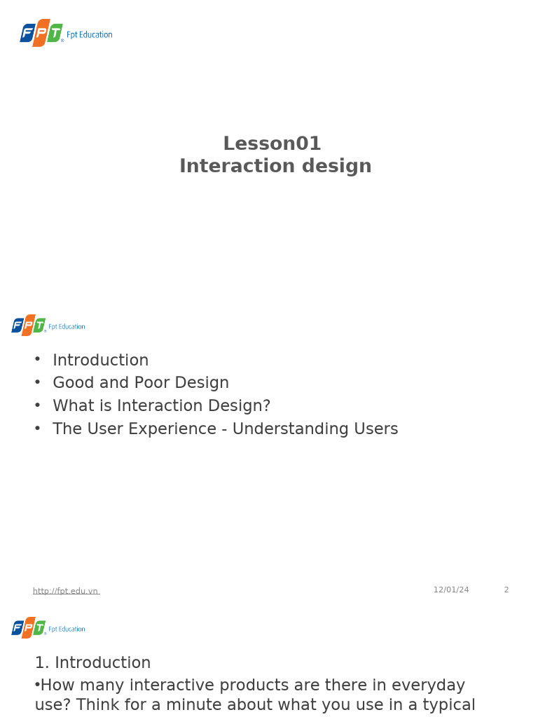 Slide 01 - Lesson01 | PDF | User Experience | Experience