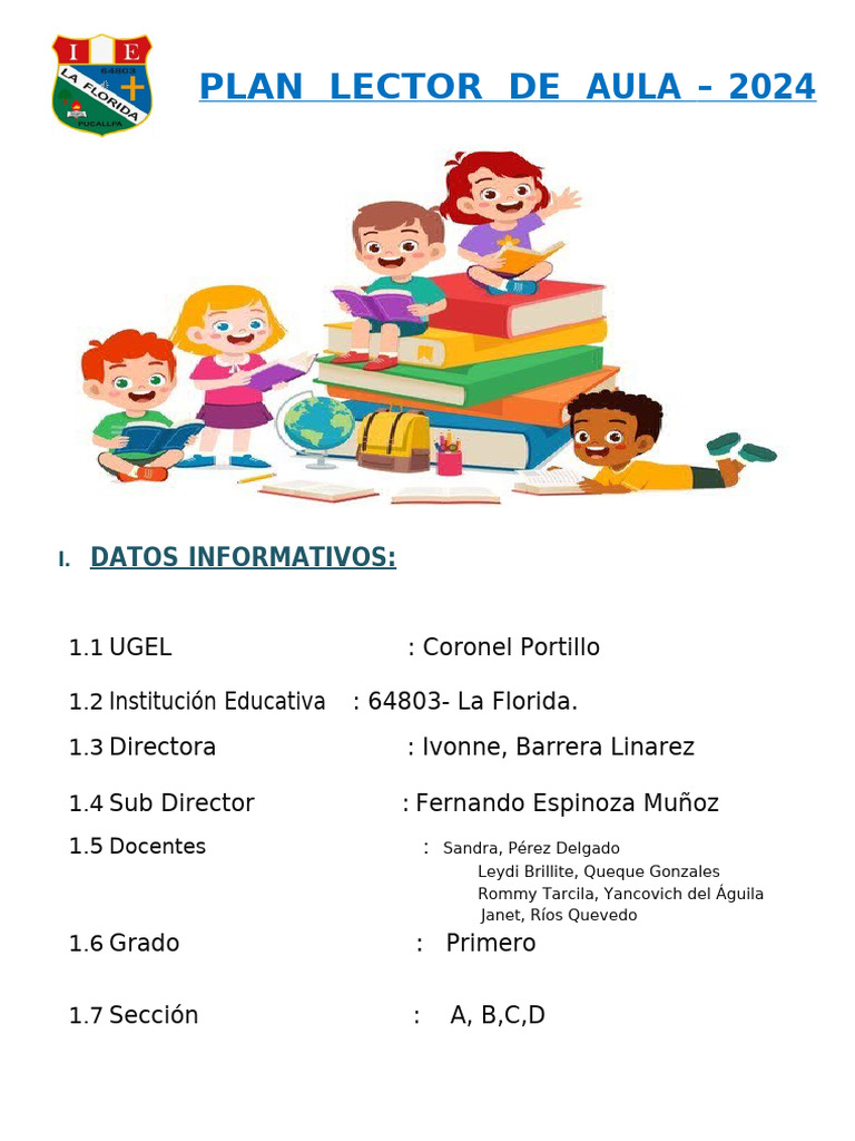 Plan Lector 1° Grado - 2024 | PDF | Dragon de Komodo | Salón de clases
