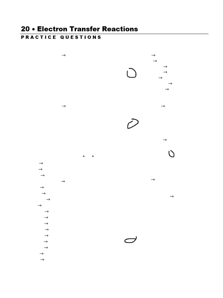 Electron Transfer Reactions Worksheet | PDF | Sets Of Chemical Elements ...