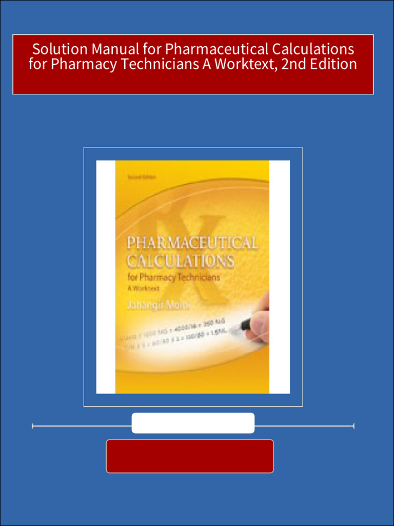 Solution manual for pharmaceutical calculations for pharmacy