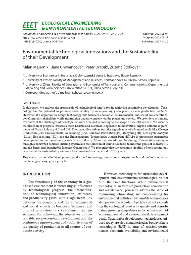 Sustainable Tech Innovations for Development | PDF | Sustainability ...