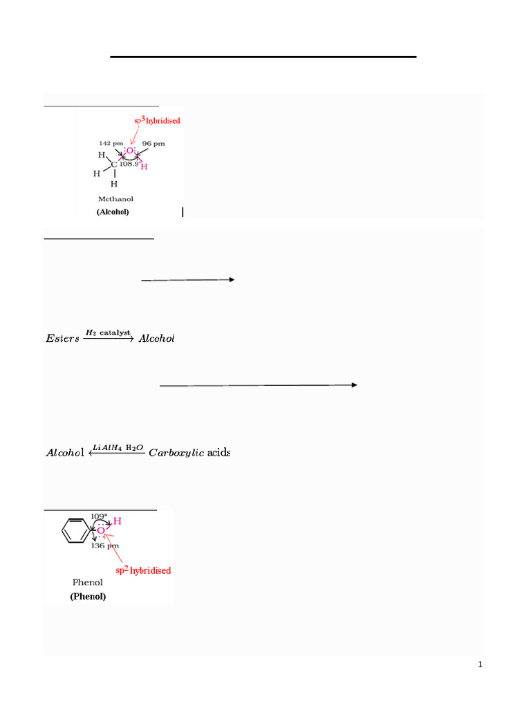 Alcohols, Phenols, and Ethers Overview | PDF | Ether | Methyl Group