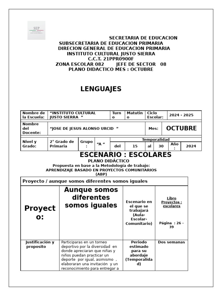 Planeacion Segundo Grado | PDF | Educación primaria | Escuelas