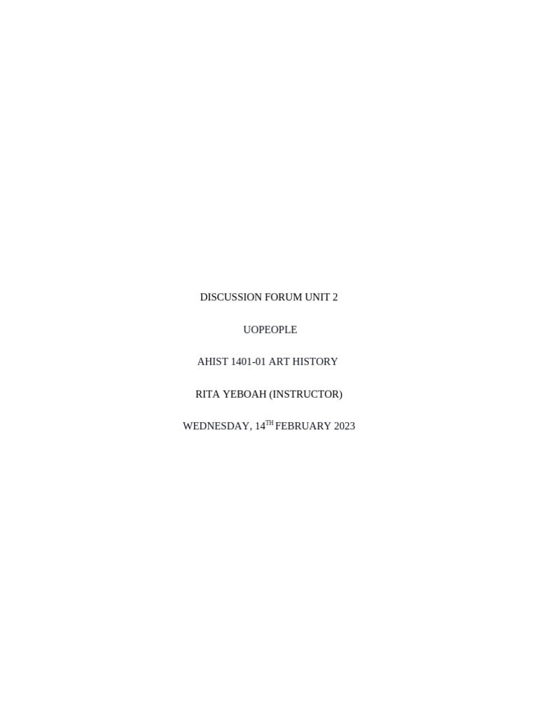 Ahist 1401 Discussion Forum Unit 2 | PDF | Monument