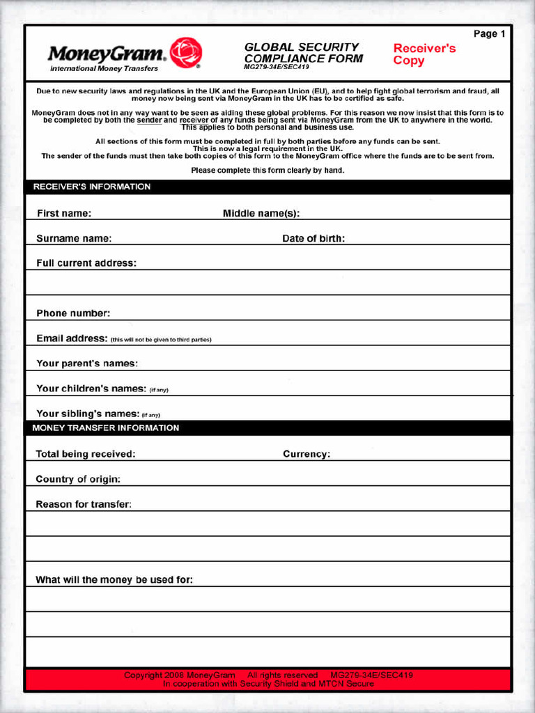 MG Global Security Compliance Form | PDF