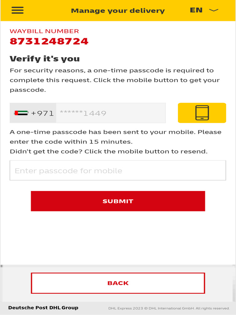Manage Your DHL Delivery Securely | PDF