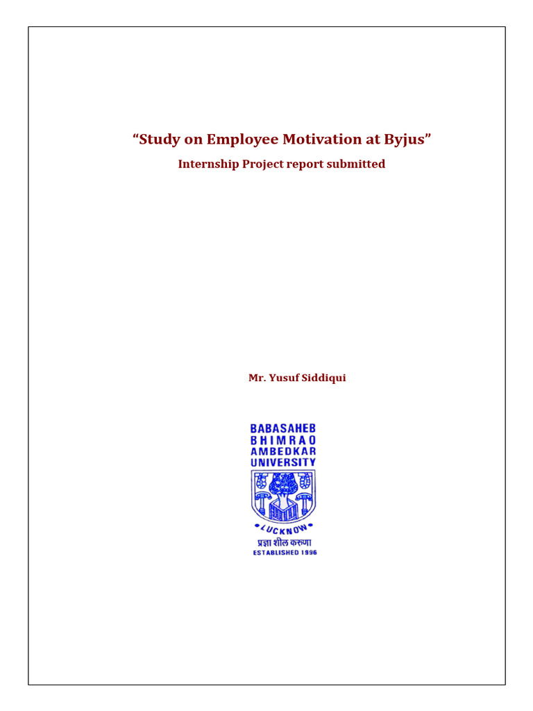 Byju's Employee Motivation Study | PDF | Motivational | Motivation