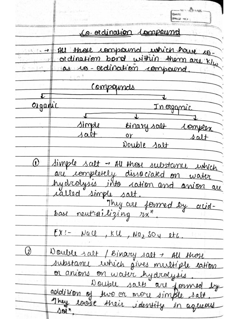 Chemistry Coordination Compounds | PDF