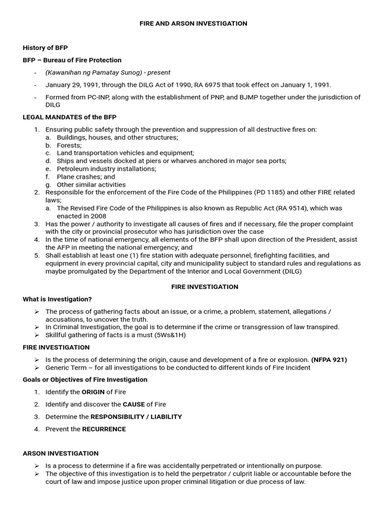 Fire and Arson Investigation Overview | PDF | Justice | Crime & Violence