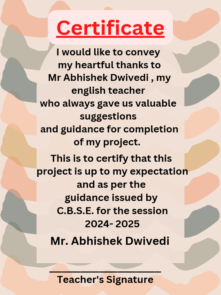 Project Completion Certificate 2024-2025 | PDF