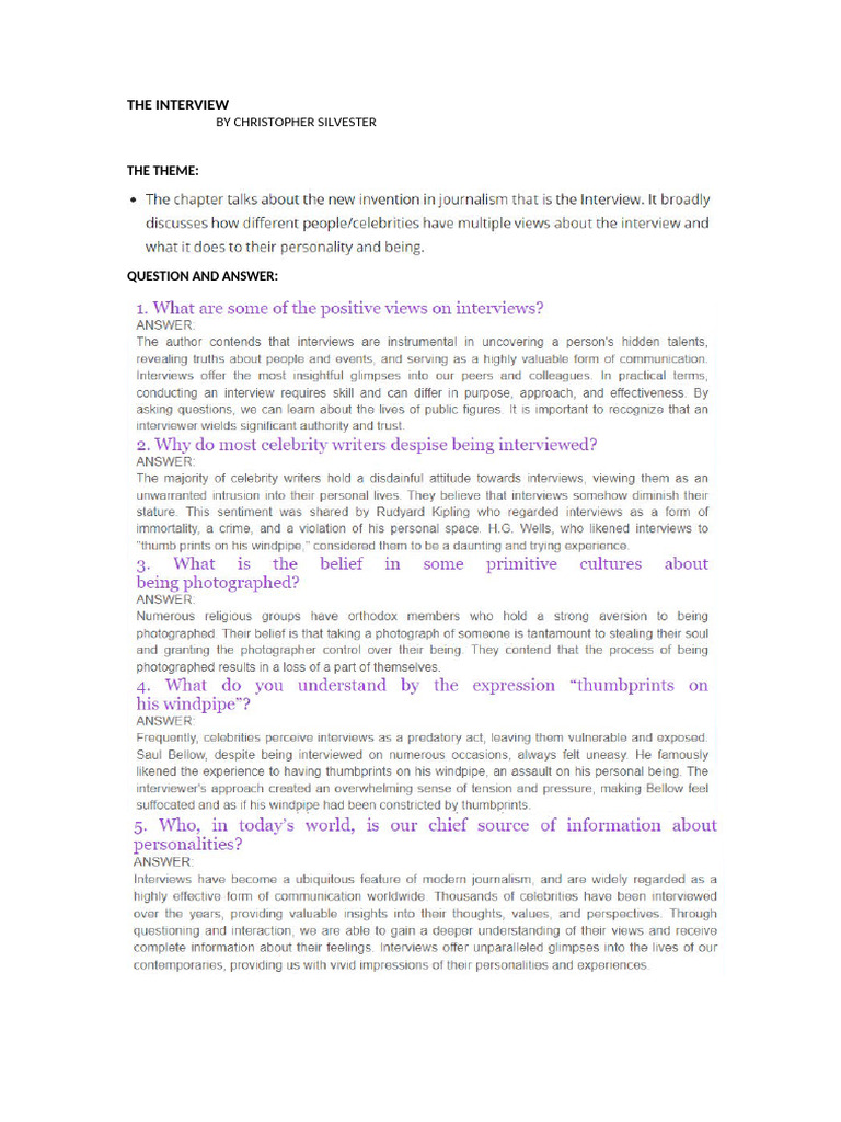 The Art and Impact of Interviews | PDF | Truth
