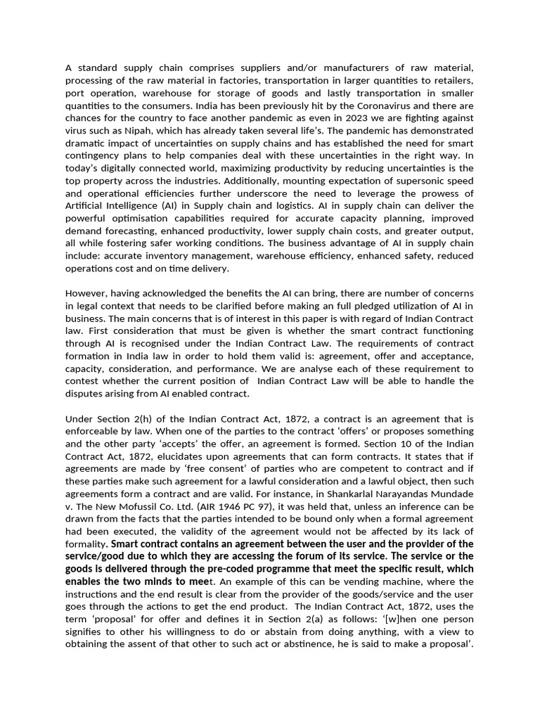 AI and Indian Contract Law Challenges | PDF | Artificial Intelligence ...