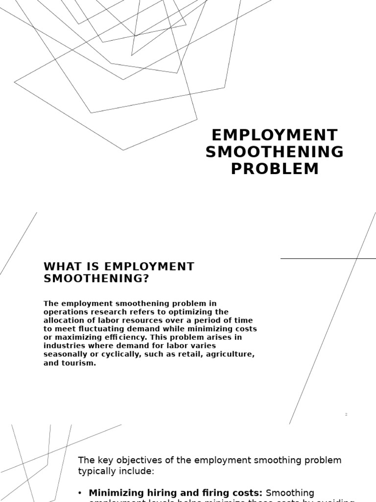 Employment Smoothening Problem Explained | PDF