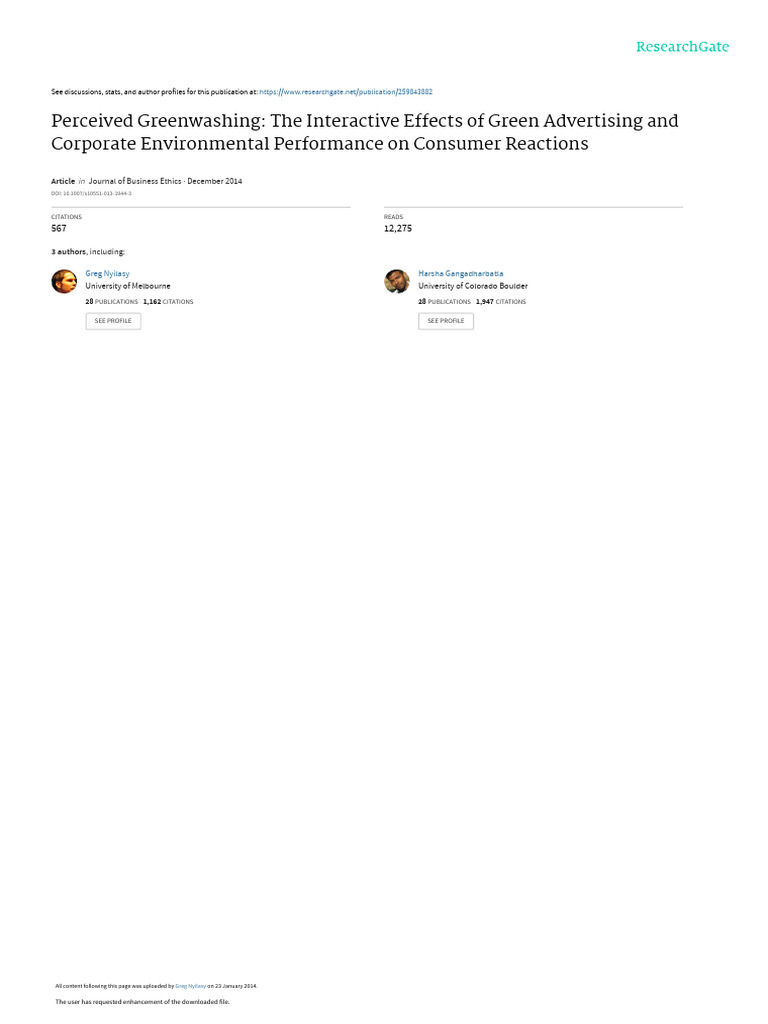 The Interactive Effects of Green Advertising and Corporate ...