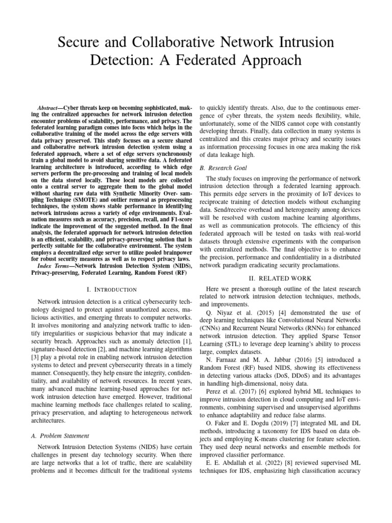 Secure and Collaborative Network Intrusion Detection - A Federated ...