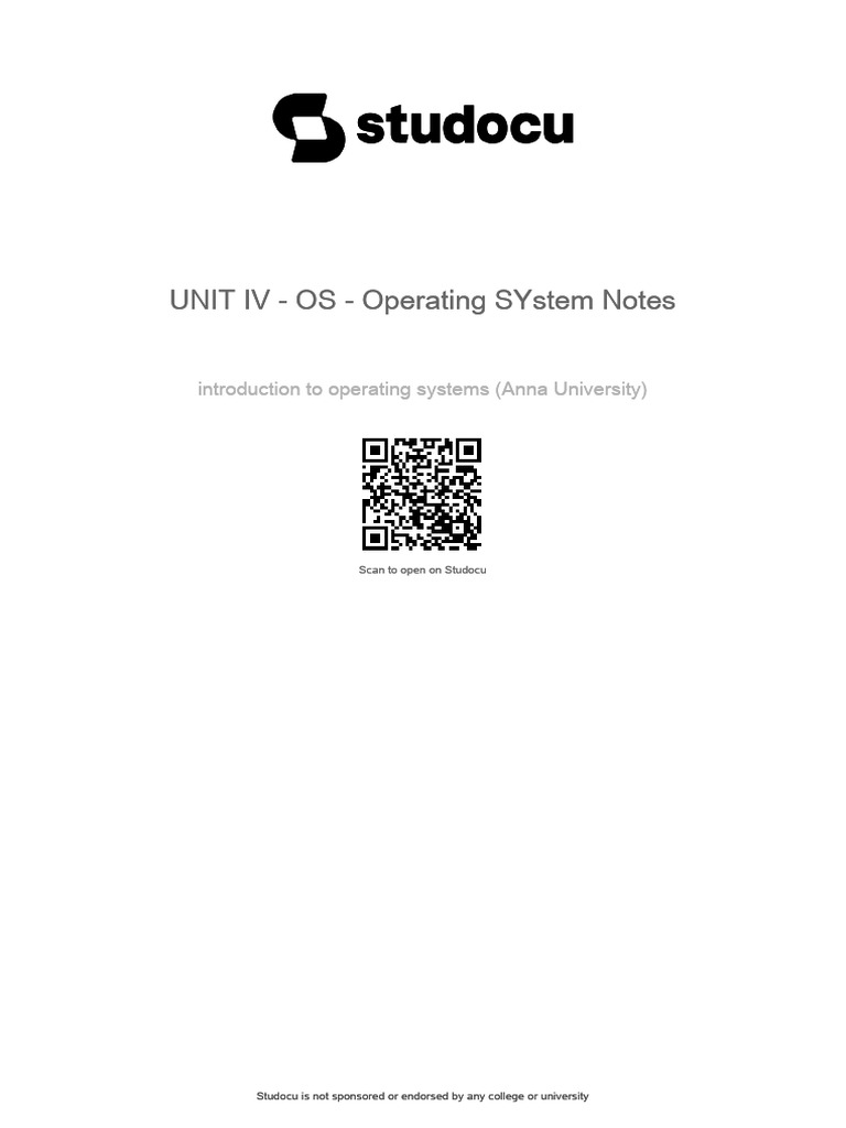 Unit Iv - Os - Operating System Notes Unit Iv - Os - Operating System ...