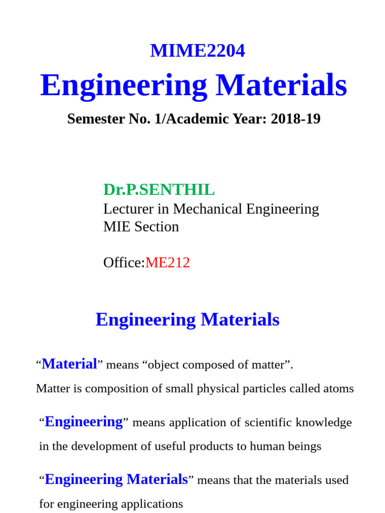 Overview of Engineering Materials | PDF | Steel | Alloy