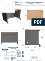 Enclosed Classroom Desk (CD48 Series) Technical Drawing