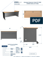 Enclosed Classroom Desk (CD60 Series) Technical Drawing