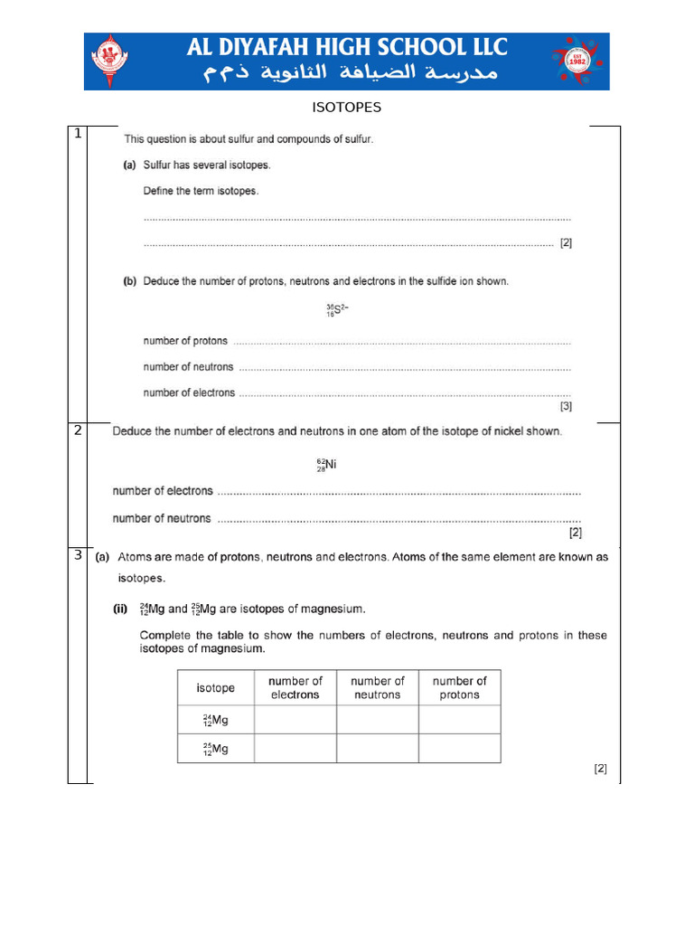 Isotopes - Ws | PDF