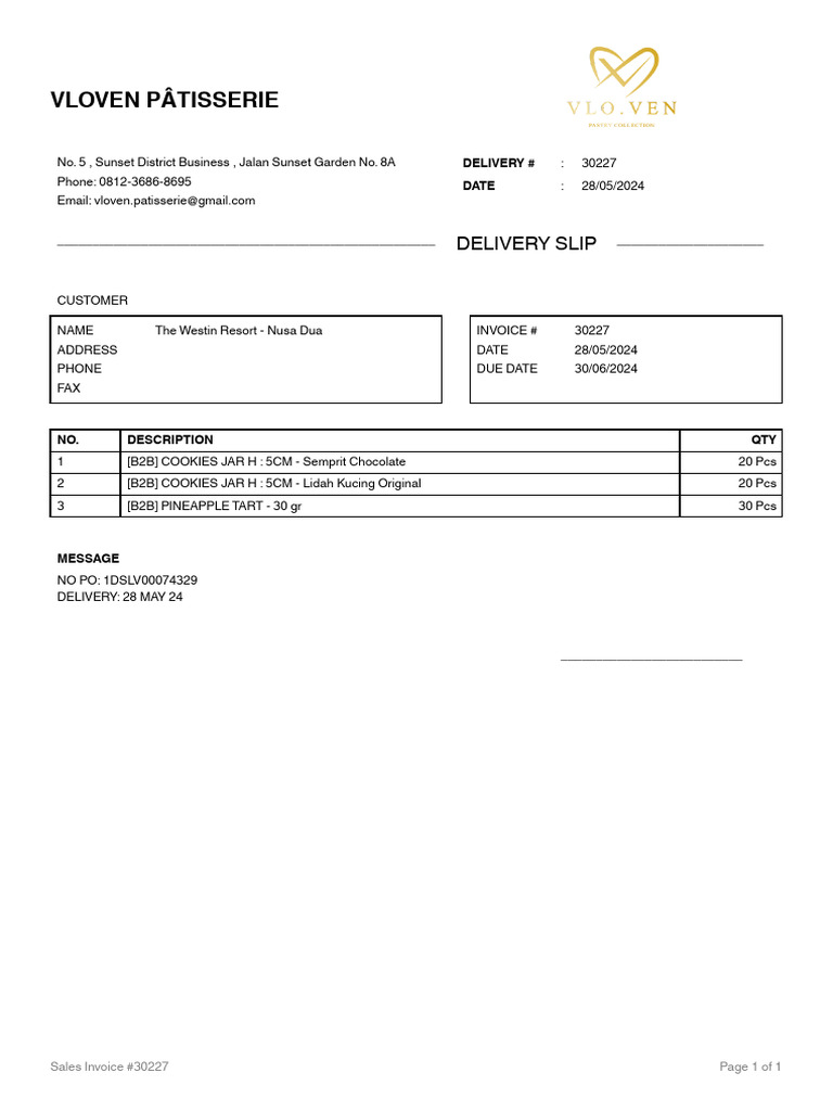 DeliverySlip 30227 | PDF