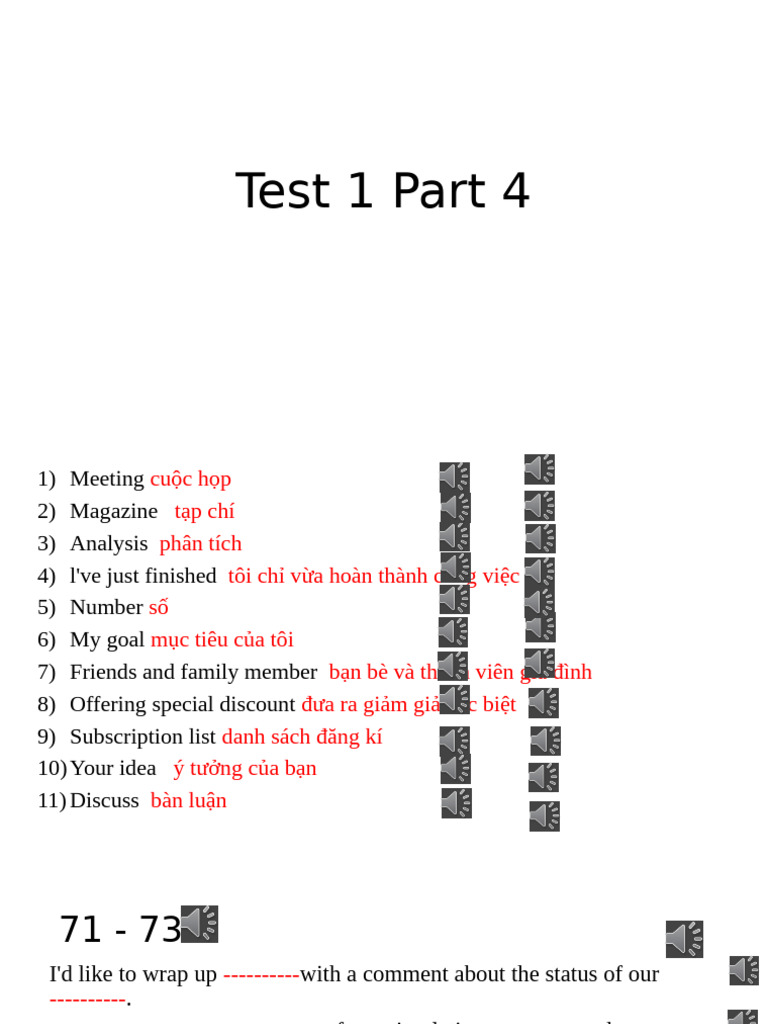 Test 1 Part 4 (BTVN) | PDF | Foods