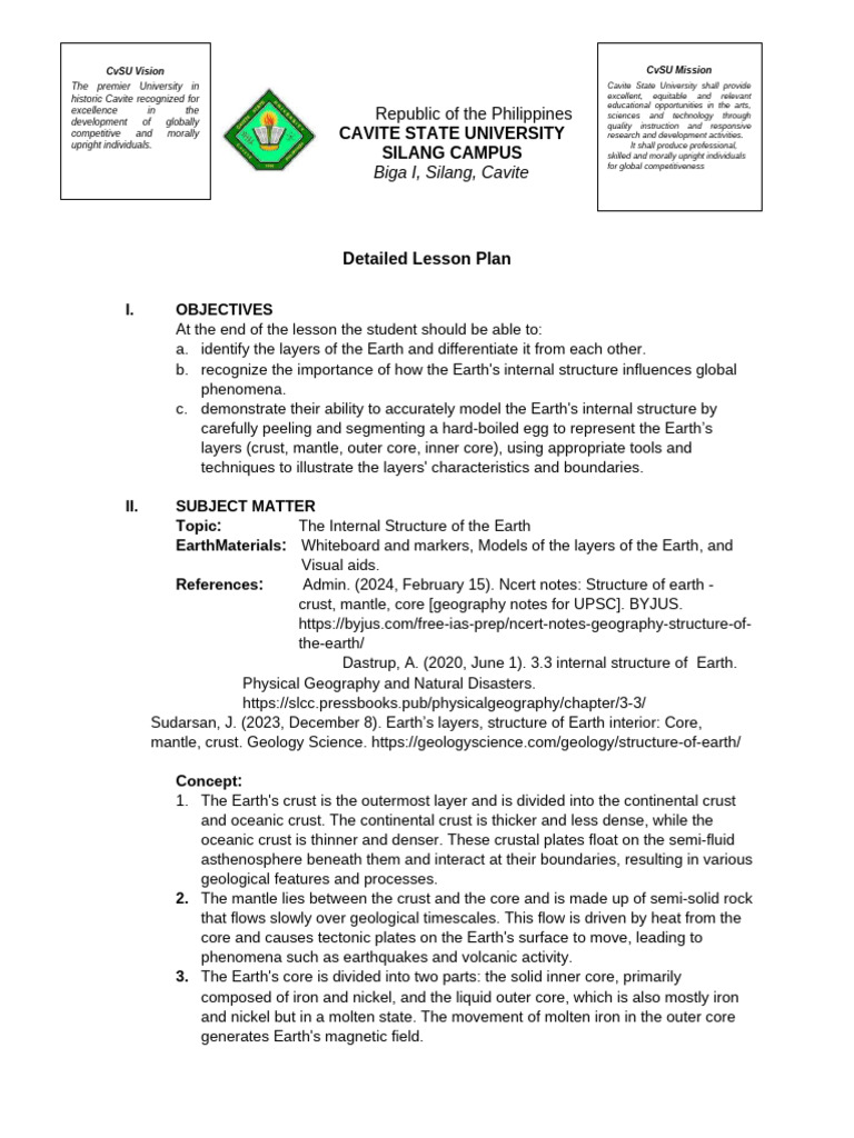 Lessonplan | PDF | Plate Tectonics | Earth