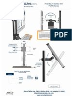 Pole Mount Monitor Arm (PMMA Series) Technical Drawing