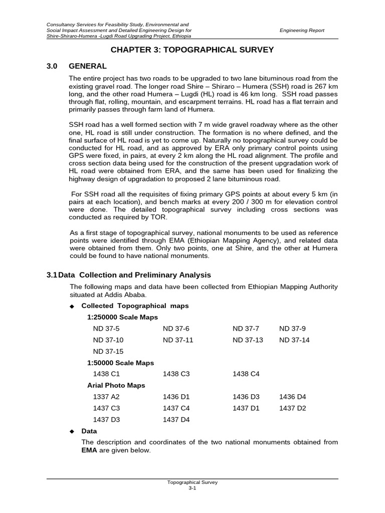 Topographical Survey for Ethiopian Road Upgrade | PDF | Surveying ...