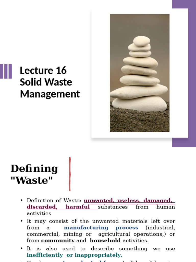 Solid Waste Management Overview | PDF | Waste | Landfill