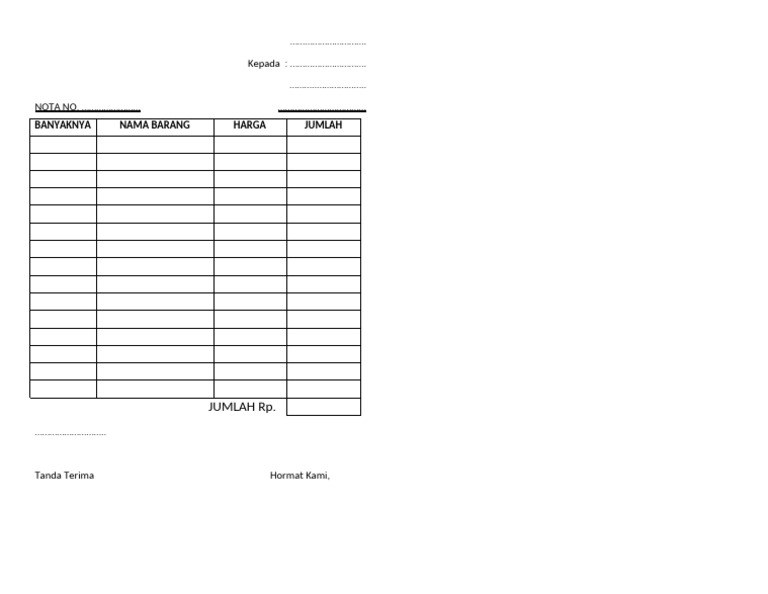 Format Nota | PDF