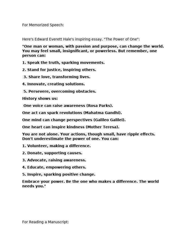 SPEECHES | PDF