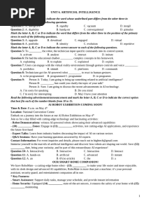 Unit 6. Artificial Intelligence Test