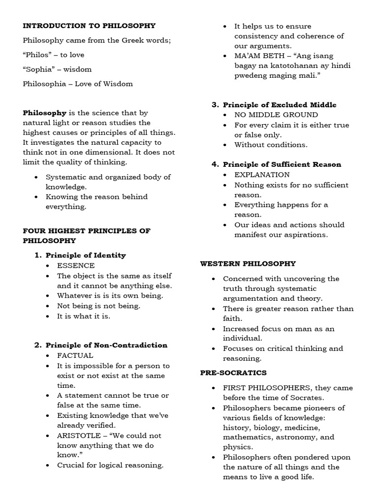 Introduction to Philosophy Concepts | PDF | Truth | Knowledge