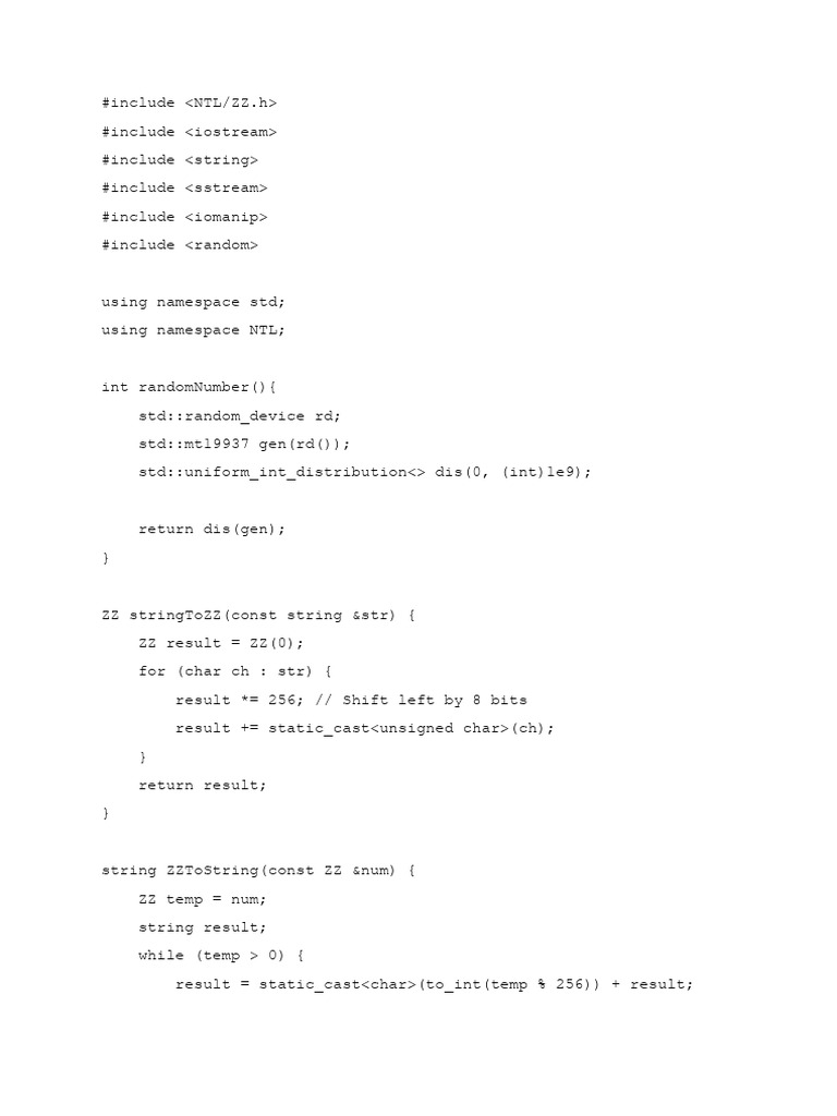 RSA Key Generation and Signing in C++ | PDF | Computer Programming ...