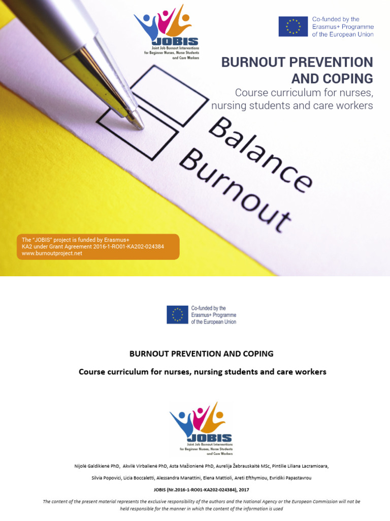 Burnout Prevention and Coping Curriculum | PDF | Occupational Burnout ...
