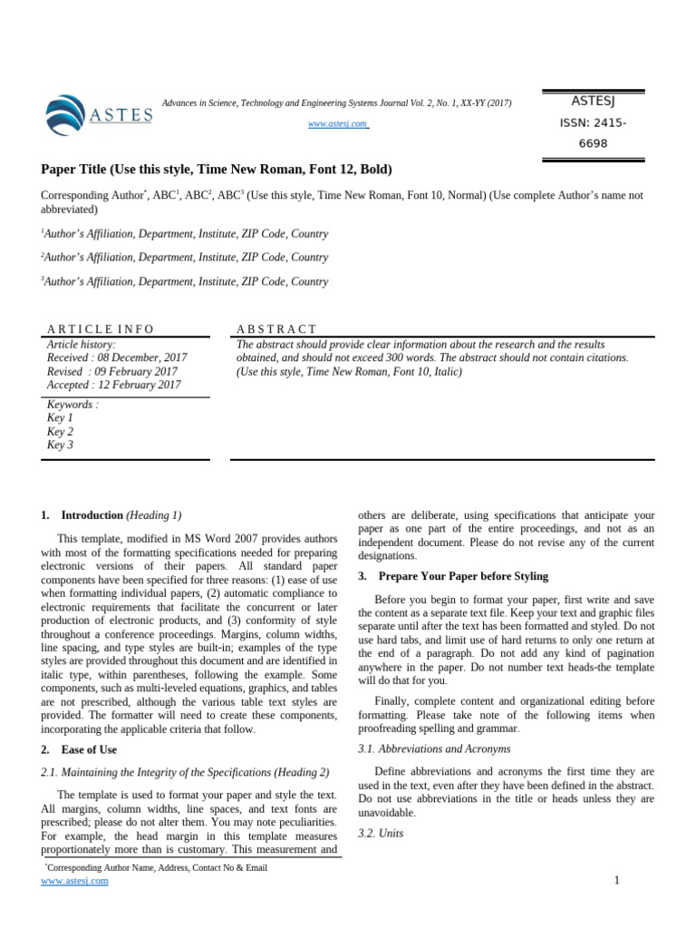 Paper Formatting Guidelines for Authors | PDF | Bracket | Writing
