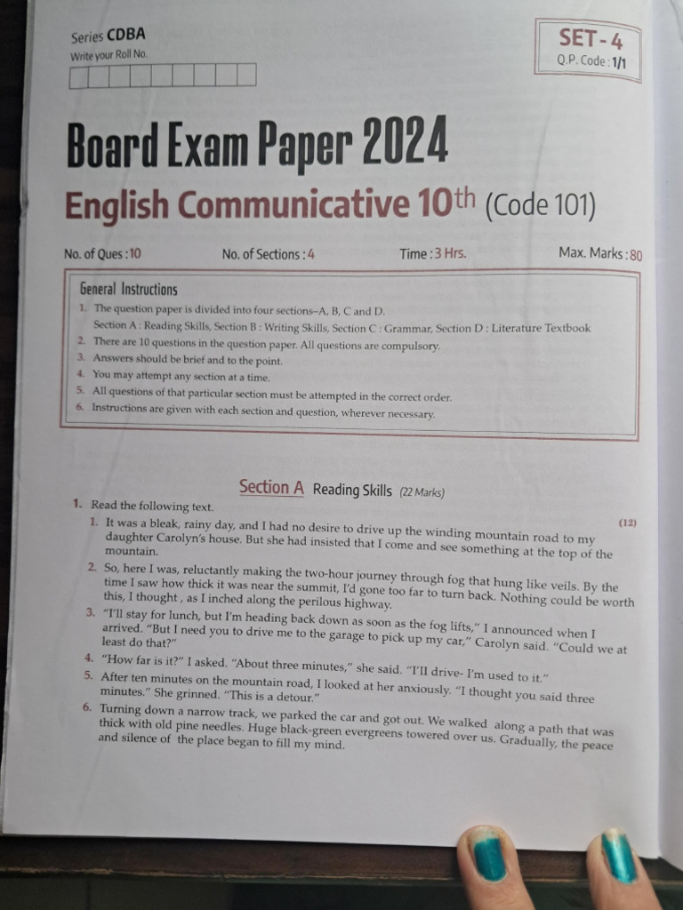 English Sample Paper 1 Pdf