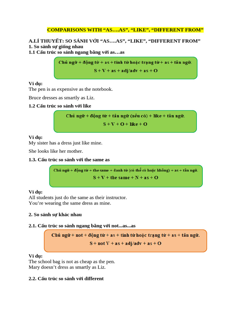 As..as, The Same As... | PDF
