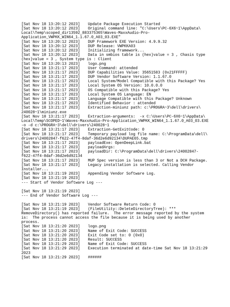 MaxxAudio Pro Installation Log | PDF | Computing | Information Technology