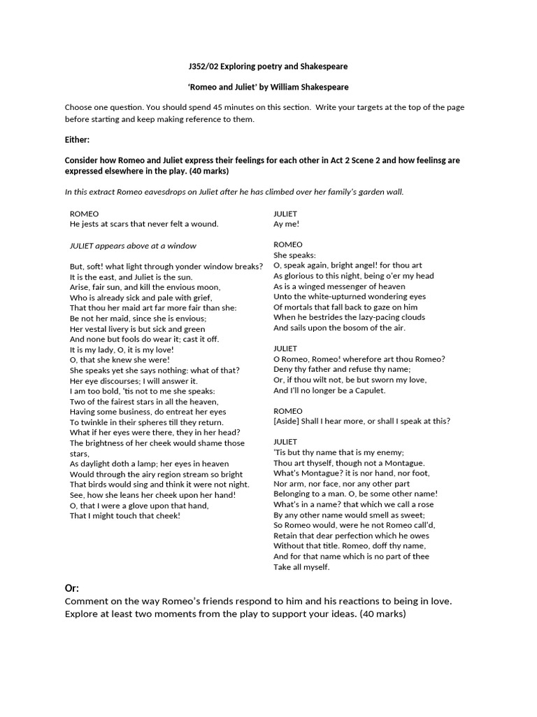 Analyzing Love in Romeo and Juliet | PDF | Characters In Romeo And Juliet