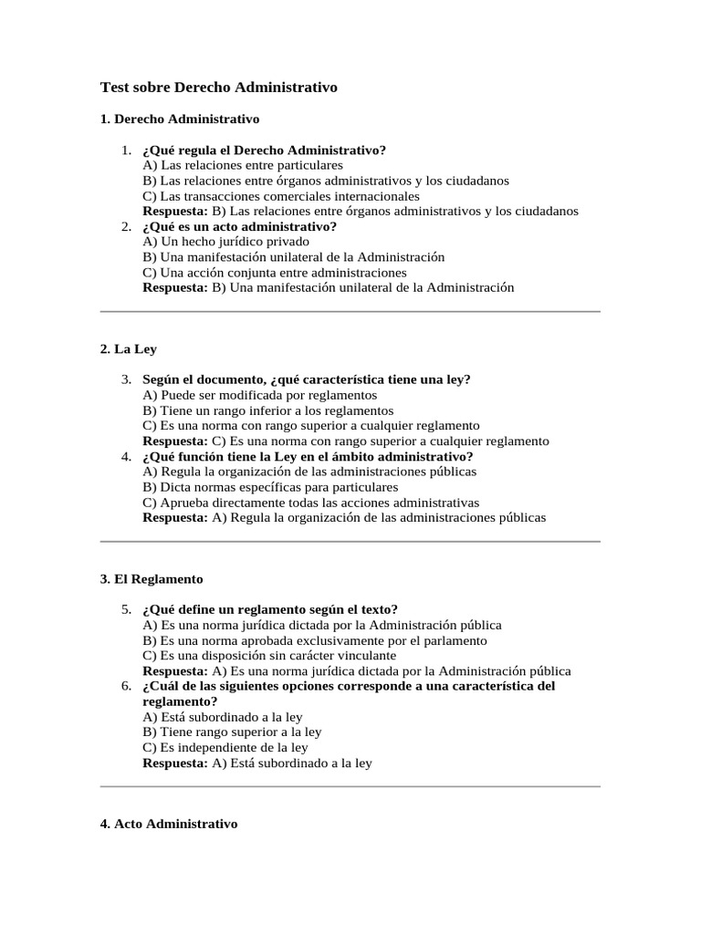 Test SURTIDO 1 DIC BEA | PDF | Regulación | Parlamento