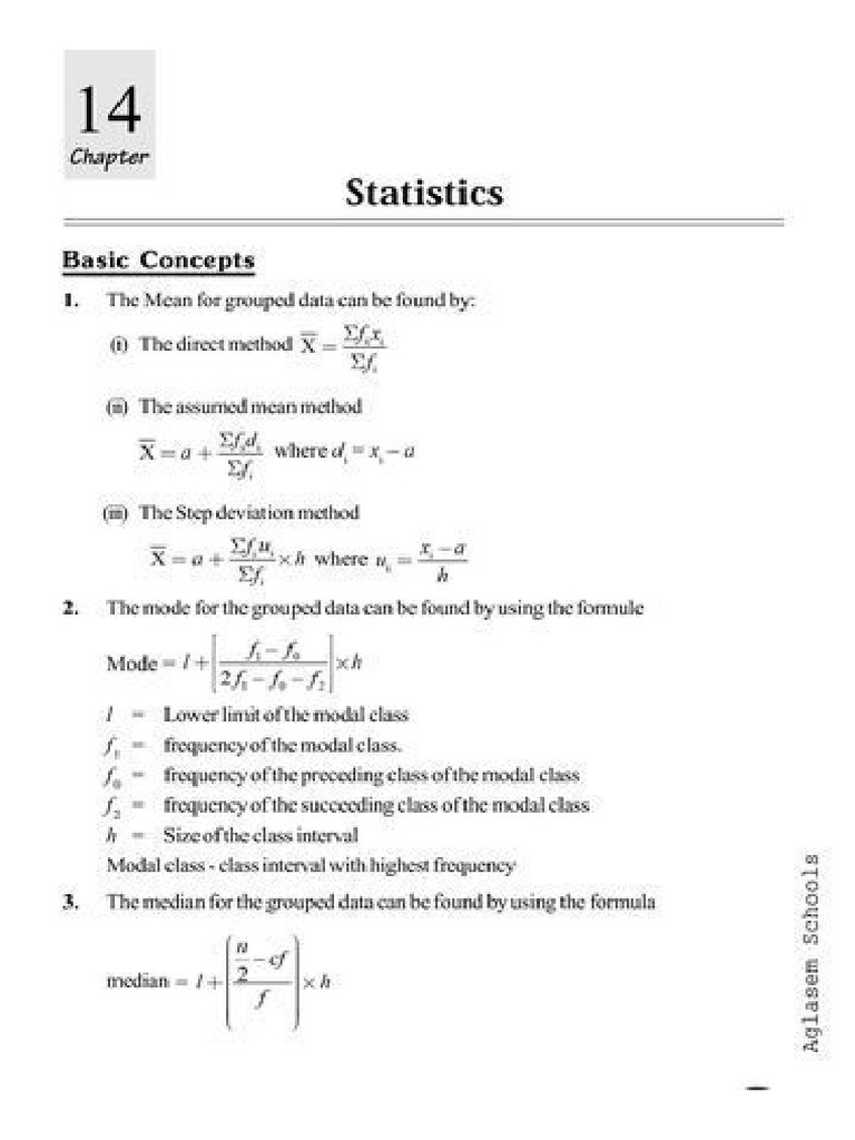 Class 10 Maths Notes For Statistics Pdf Study Material Pdf