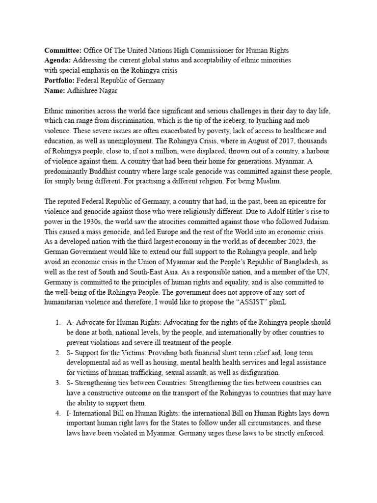 Germany's Support for Rohingya | PDF | Rohingya People | Social Ethics