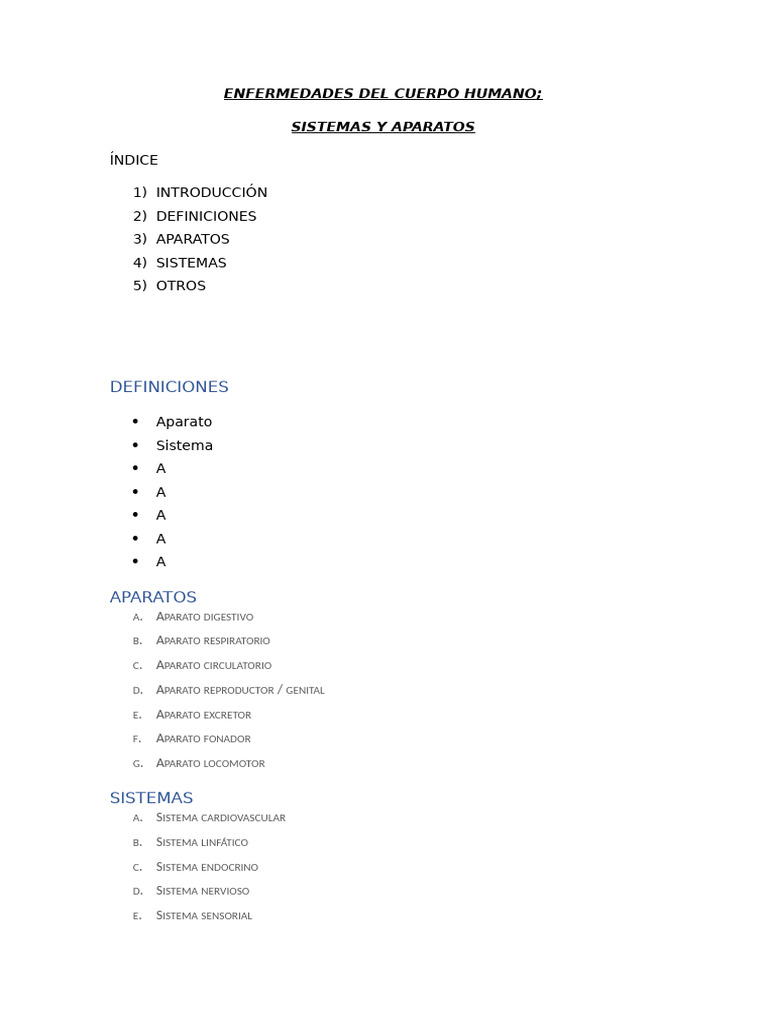 Enfermedades Del Cuerpo Humano | PDF