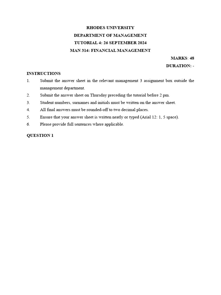 Capital Budgeting Tutorial - Tutorial 4 | PDF | Internal Rate Of Return ...