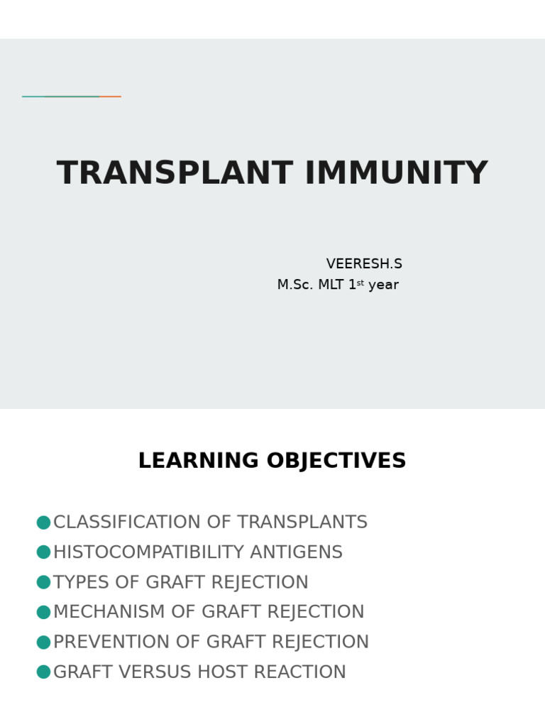 Understanding Transplant Immunity | PDF | Transplant Rejection | Biology