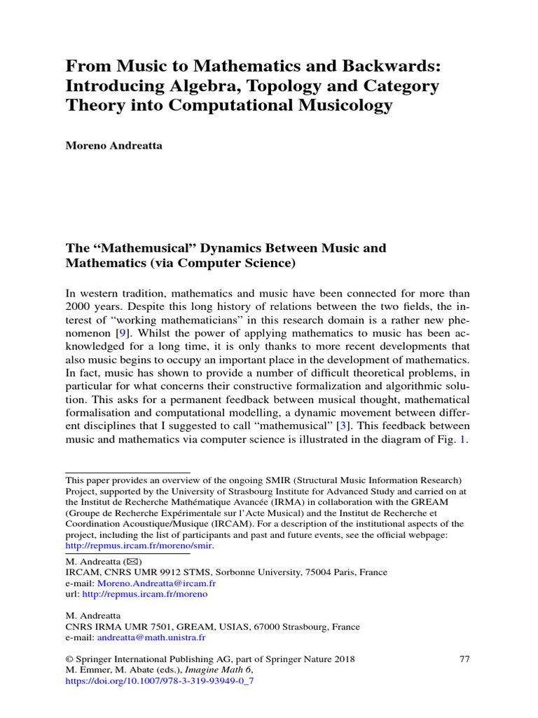From Music To Mathematics and Backwards | PDF | Mathematics | Category ...